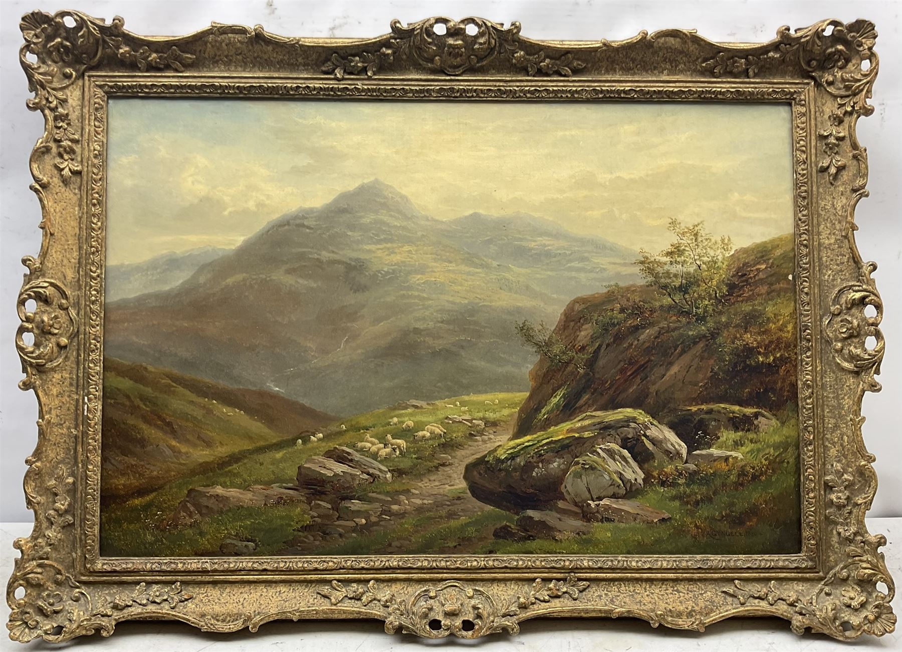 Albert Gyngell (British 1841-1894): North Wales Landscape, oil on canvas signed and dated 1880, titled verso with artist's Worcester address 50cm x 75cm