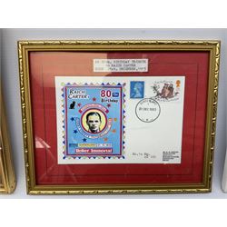 Limited edition First Day Cover 1987 for Sunderland's 50th Anniversary of Winning the F.A. Cup; signed by Raich Carter and Bobby Gurney No.1sp/500; limited edition First Day Cover 1993 to celebrate Raich Carter's 80th Birthday No.1aSp/100; photograph of the RAF XI v Scotland team including Carter and Stanley Matthews; photograph of Carter scoring against Preston N.E. in 1937; photograph of the Hull City squad on tour to Tel Aviv 1949; and photographic print entitled 'North v South Trial Match Bournemouth 2-4-27 Northern Boys' with manuscript note verso by Carter identifying which is him; all framed; Provenance: By direct descent from the family of Raich Carter having been consigned by his daughter Jane Carter (6)