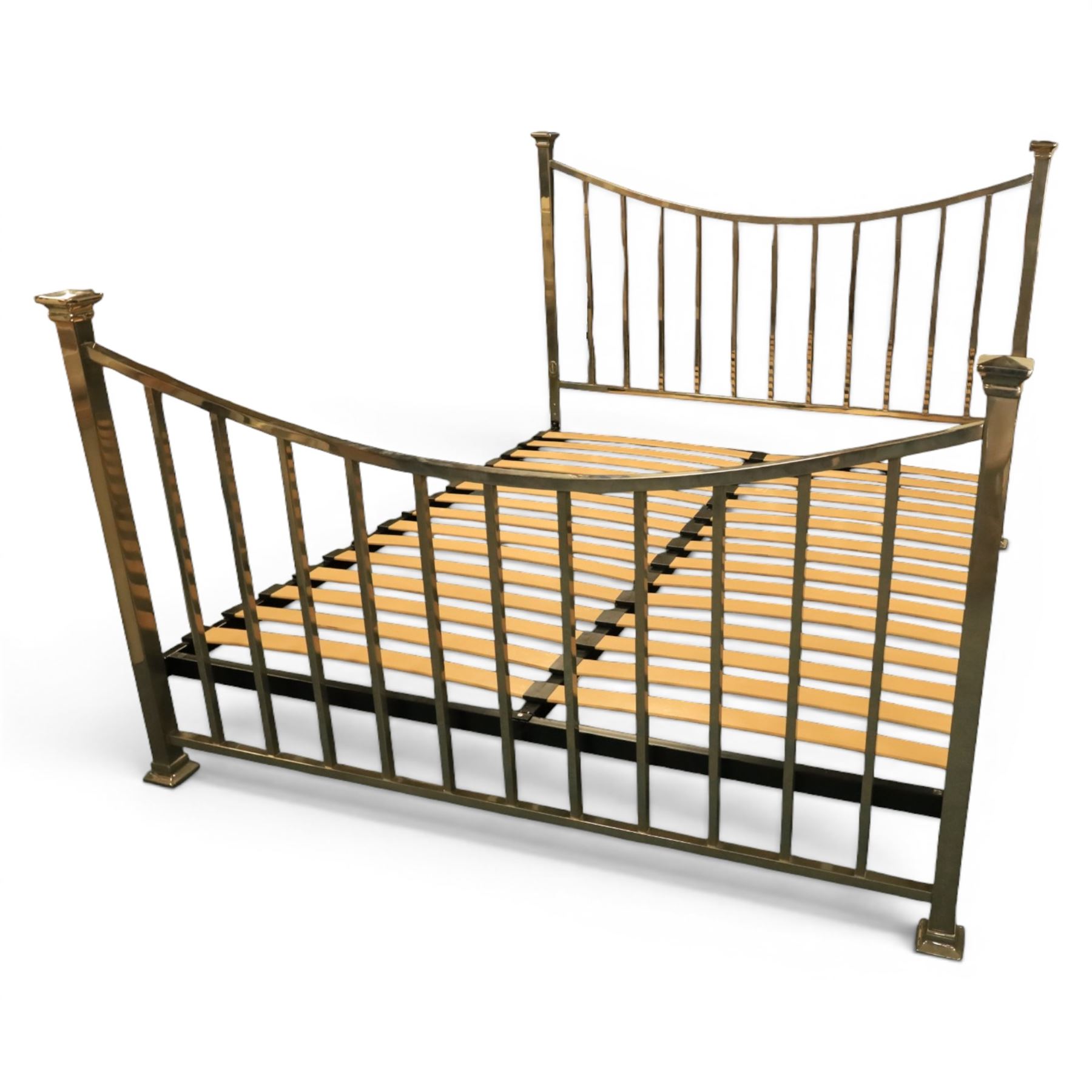 And So To Bed - 'Sage' 6ft super king bed in nickel chrome with slatted base 