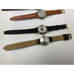 Ten manual wind wristwatches including Yeoman, Pinnacle, Avia, Walker & Hall, Argonaut, Roberts & Owen, Exactus, Uno, Amida and Elco