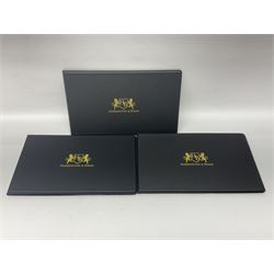 Three Queen Elizabeth II Tristan da Cunha silver proof coin covers, comprising 2021 'Royal Wedding Anniversary', 2022 'Queen Elizabeth II's Memorial Laurel' and 2022 'His Royal Highness Prince William The Duke of Cambridge', all in Harrington and Byrne folders