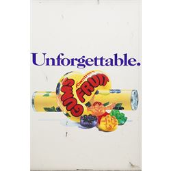 Original Rowntree Mackintosh (Rowntrees) advertising poster for Fruit Gums - 'Unforgettable', colour poster 50cm x 33cm
Provenance: from the personal collection of David Lamb, former advertising manager at Rowntree Mackintosh, York