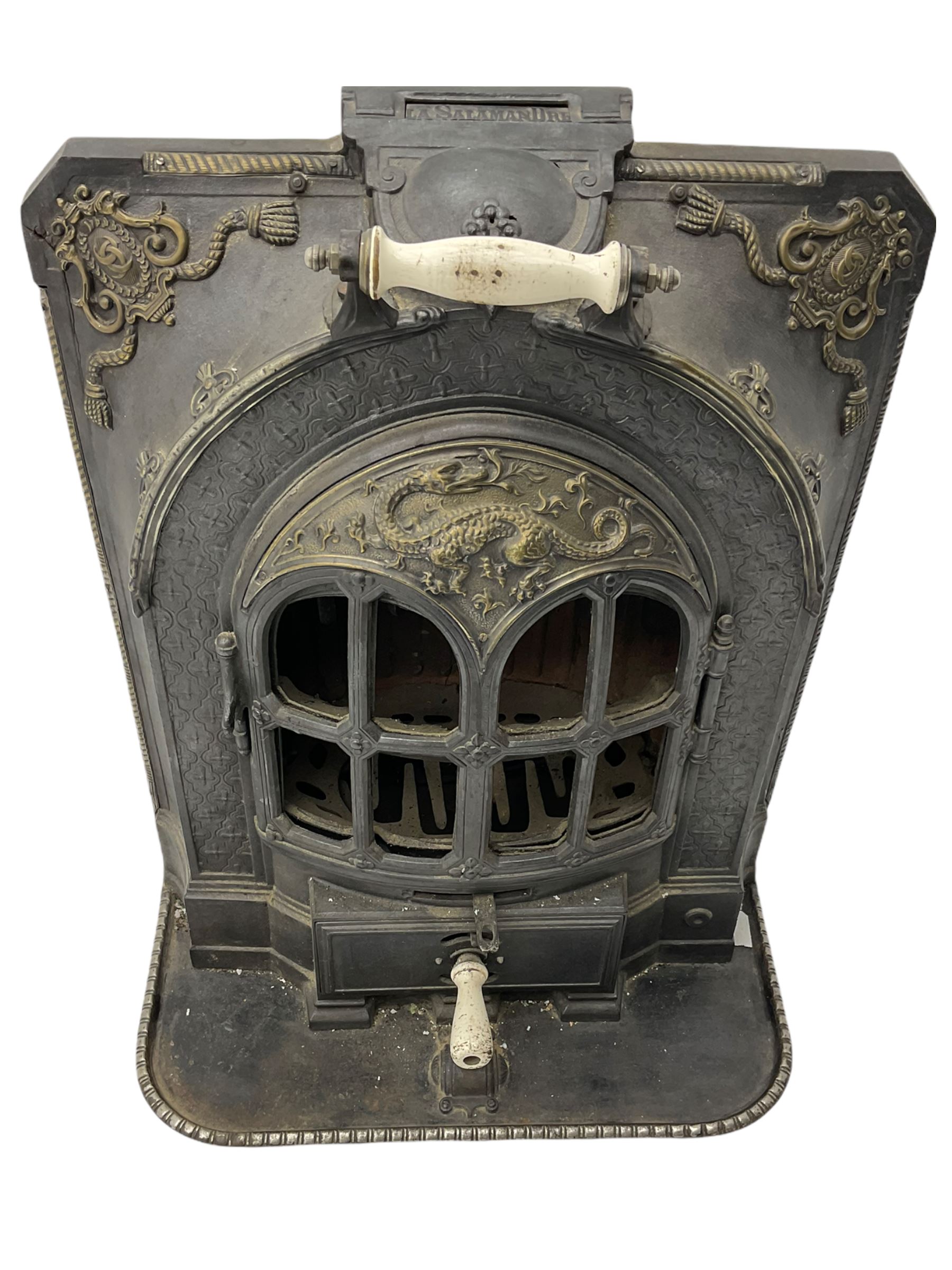 Early 20th century French La Salamandre cast iron stove
