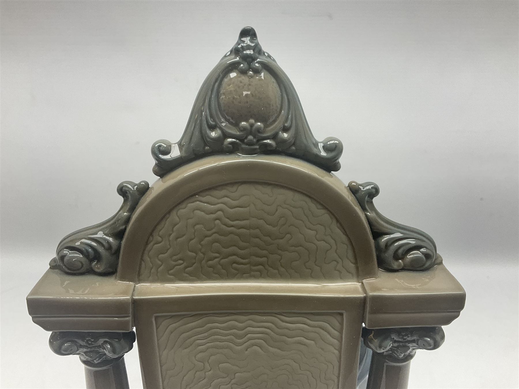 Lladro figure, Justice, modelled as a judge sat in a char, sculpted by Salvador Furió, with original box, no 5489, year issued 1988, year retired 1993, H34cm 