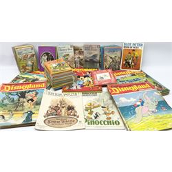 Over fifty Disneyland Magazines early, 1970s; Disney sheet music; twenty-eight Ladybird books; six Enid Blyton books; and other children's books