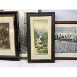 Pair of Sepia prints 'may blossoms'  and 'summer times', together with collection of vintage photographs and prints (17)