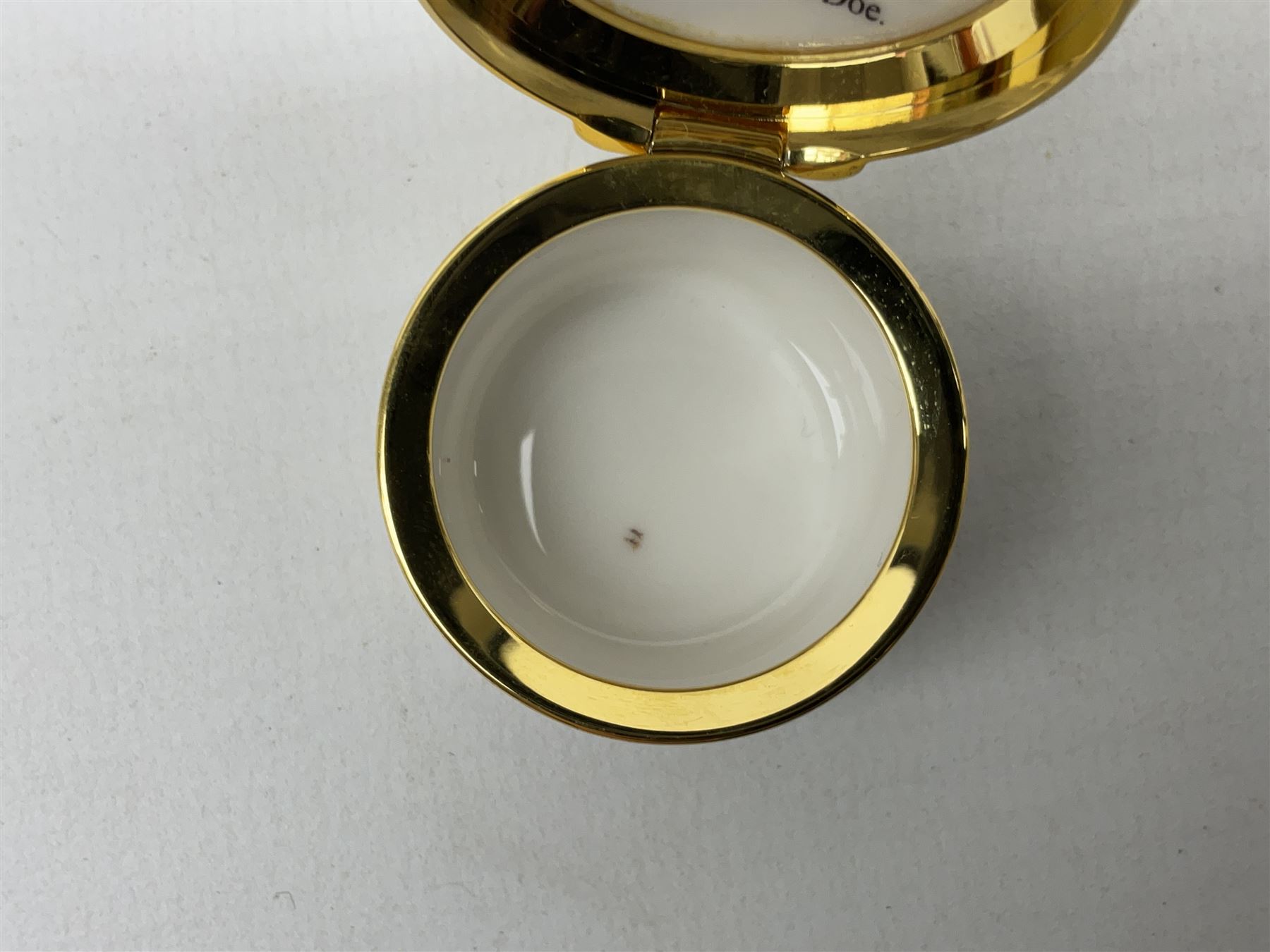 Royal Worcester porcelain pill box from The Connoisseur Collection, Flight Feathers, boxed