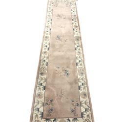Chinese washed woollen runner rug, 322cm x 81cm