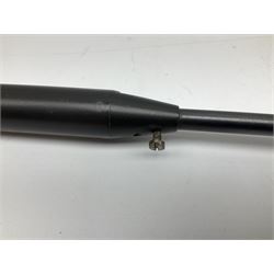 Crosman .22 air rifle with gas cylinder, model AS2250, with bolt action, skeleton stock, moderator and Hawke 4x32 telescopic sight with infra red facility, serial no.803B11493, L88.5cm