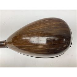 Italian mandolin, with foliate inlaid scratchplate, paper label inscribed 'Carlo Loveri & Figlio of Napoli', L62cm