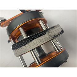 Three multiplier spool sea fishing reels, to include Swedish Abu Ambassaduer 700c Black, with spare spool, Swedish Abu Garcia Ambassadeur 6500 C3 CT MAG and Penn 515 MAG2, all boxed