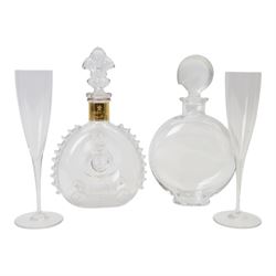 Baccarat decanter with stopper in the form of a shell together with Remy Martin Louis XIII...