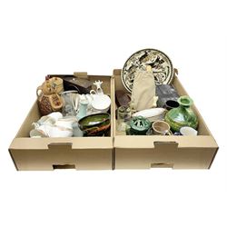 Royal Doulton Darjeeling pattern tea set for six, comprising teacus, saucers, dessert plates, milk jug and sucrier, together with other ceramics and collectables, in two boxes