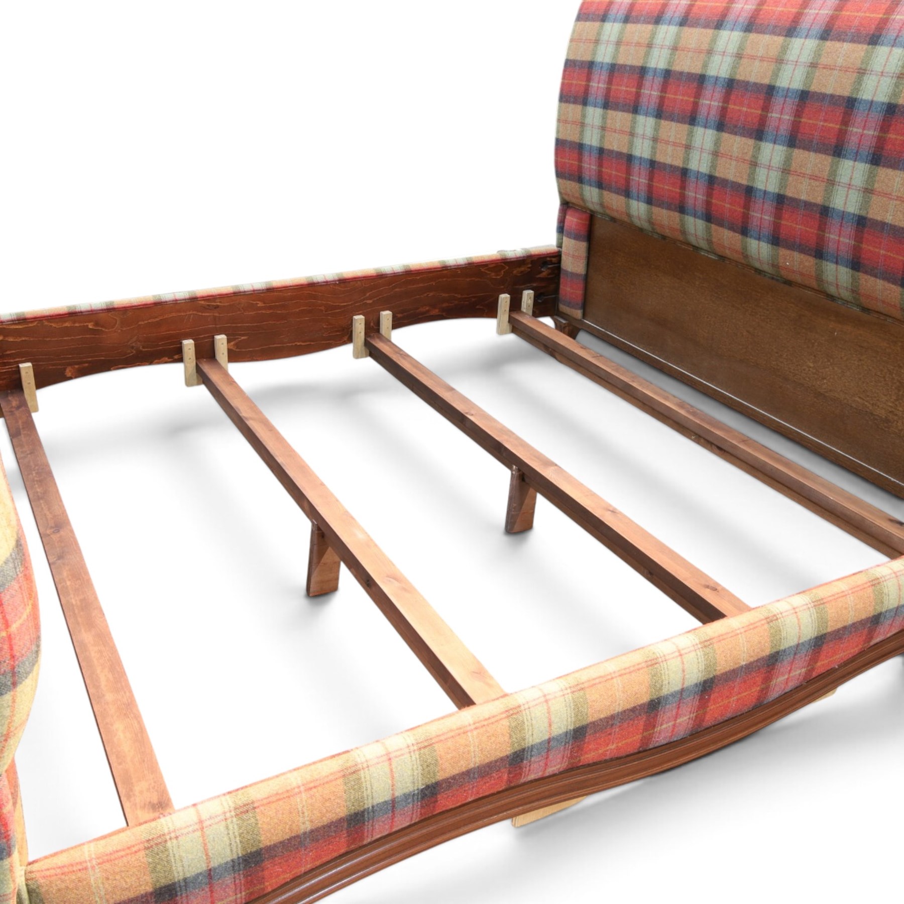 And So To Bed - 'Bonaparte' emperor bed upholstered in tartan fabric