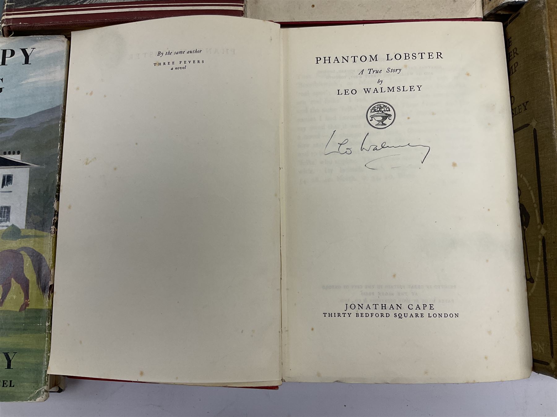 Leo Walmsley: a collection of Novels mostly 1st ed. including Phantom Lobster, signed by the author, Love in the Sun, The Happy Ending, Angler's Moon, Sally Lunn, The Silver Blimp, Love in the Sun, Paradise Creek, Fishermen at War, Golden Waterwheel, Sound of the Sea, etc (16)