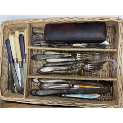 20th century Joseph Elliot & Sons cased canteen of cutlery together with other cutlery to include silver-plate examples