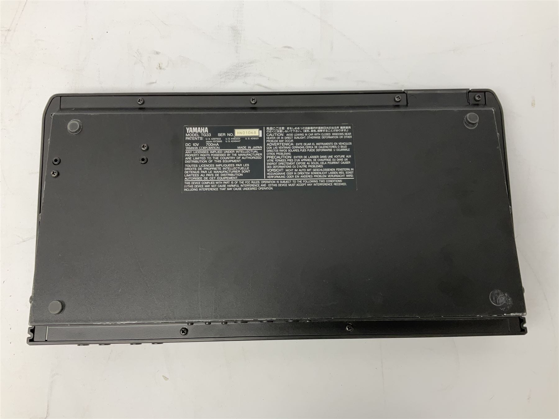 Yamaha MU50 tone generator, serial no.OY01061; and Yamaha TG33 Tone Generator, serial no.HN01068; both with leads (2)