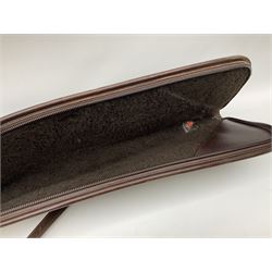 Albion Sporting mid-brown leather shotgun carrying case L130cm