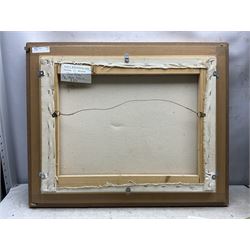 John Afflick (British 1967-): Portrait of 'John Duffin', oil on canvas unsigned, titled on label verso 39cm x 51cm