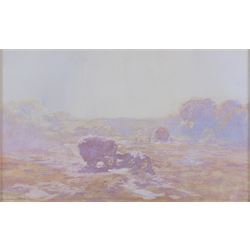 John Baragwanath King (British 1864-1939): River Landscape and Hay Making, pair watercolours signed 27cm x 44cm (2)