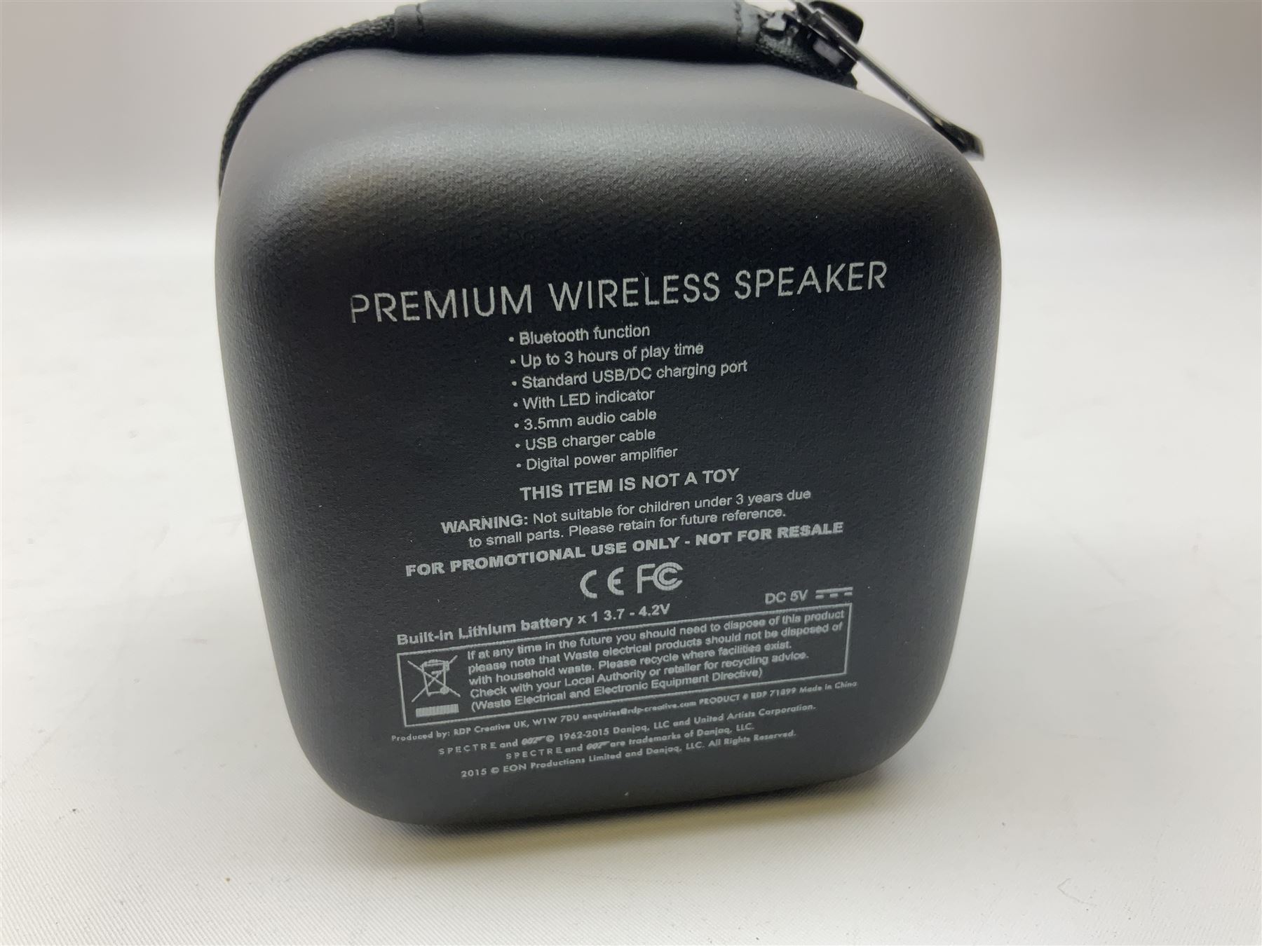 James Bond Spectre portable Bluetooth speaker in case, H5cm