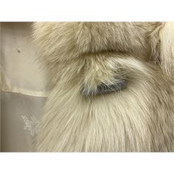 White Arctic Fox fur coat with loop fasteners 