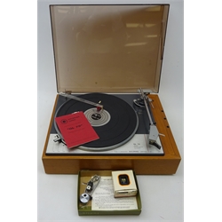  Goldring Lenco GL 75 turntable with two spare cartridges   
