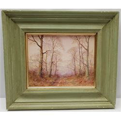 John Caesar Smith (British 1930-): Woodland Track, oil on artist's board signed 19cm x 24cm