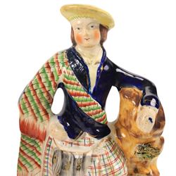 Collection of Staffordshire figures, including Princess Royal, Highlander etc 