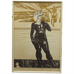 David Oxtoby (Yorkshire Pop Artist 1938-): 'Pinocchio Poster Print', limited edition first colour proof colour screen print signed titled and dated 1968, 79cm x 54cm