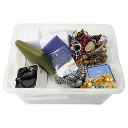 Large collection of costume jewellery and watches including DKNY, stone necklaces etc 