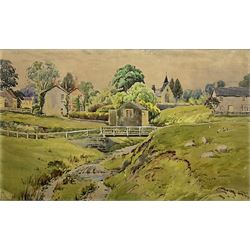 Edward H Simpson (British 1901-1989): Hutton Le Hole, watercolour signed, labelled verso 36cm x 59cm 