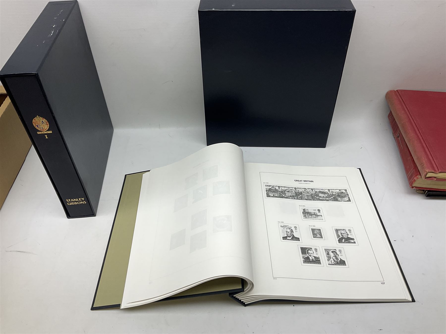 Great British and World stamps, including mostly used GB Queen Elizabeth II, New Zealand, Australia, Belgium, British Guiana, Canada, Chile, Cyprus, Denmark, Finland, Gambia, Germany, India, Liberia etc, stamp colour key, tweezers and various other stamp accessories, housed in various stockbooks, albums and loose, in one box