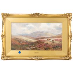 Edgar Longstaffe (British 1852-1933): 'Dartmoor', oil on board signed with monogram, titled on the mount 23cm x 43cm