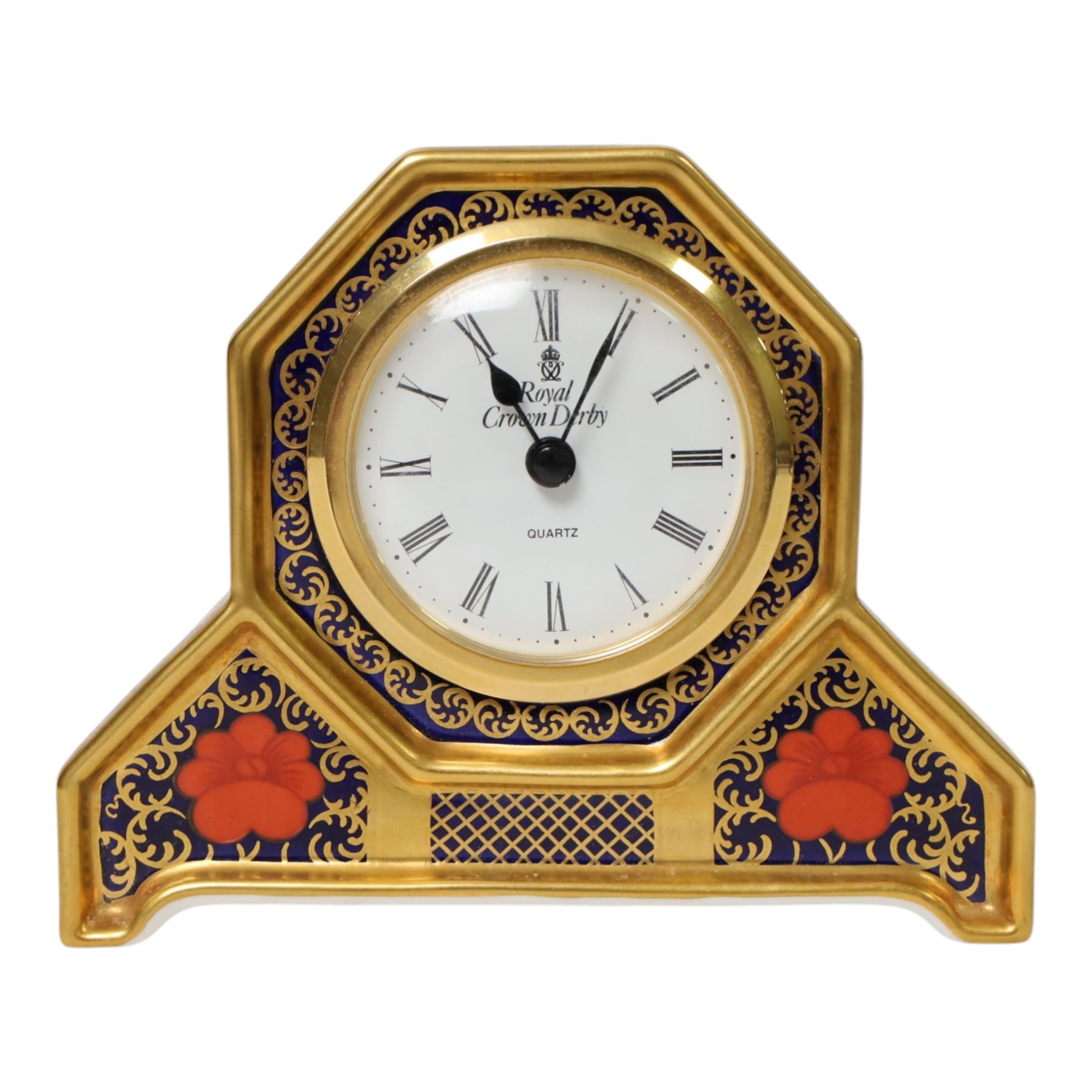 Royal Crown Derby 1128 Old Imari mantel clock, with box, H11cm