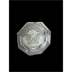 Rosenthal for Versace octagonal glass ashtray, D13cm 