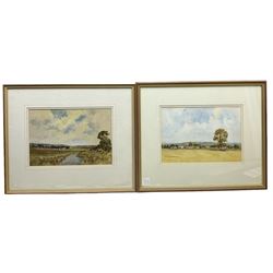 Bill Lowe (British 1922-2006): Ryedale Landscapes, pair watercolours signed 23cm x 32cm (2)