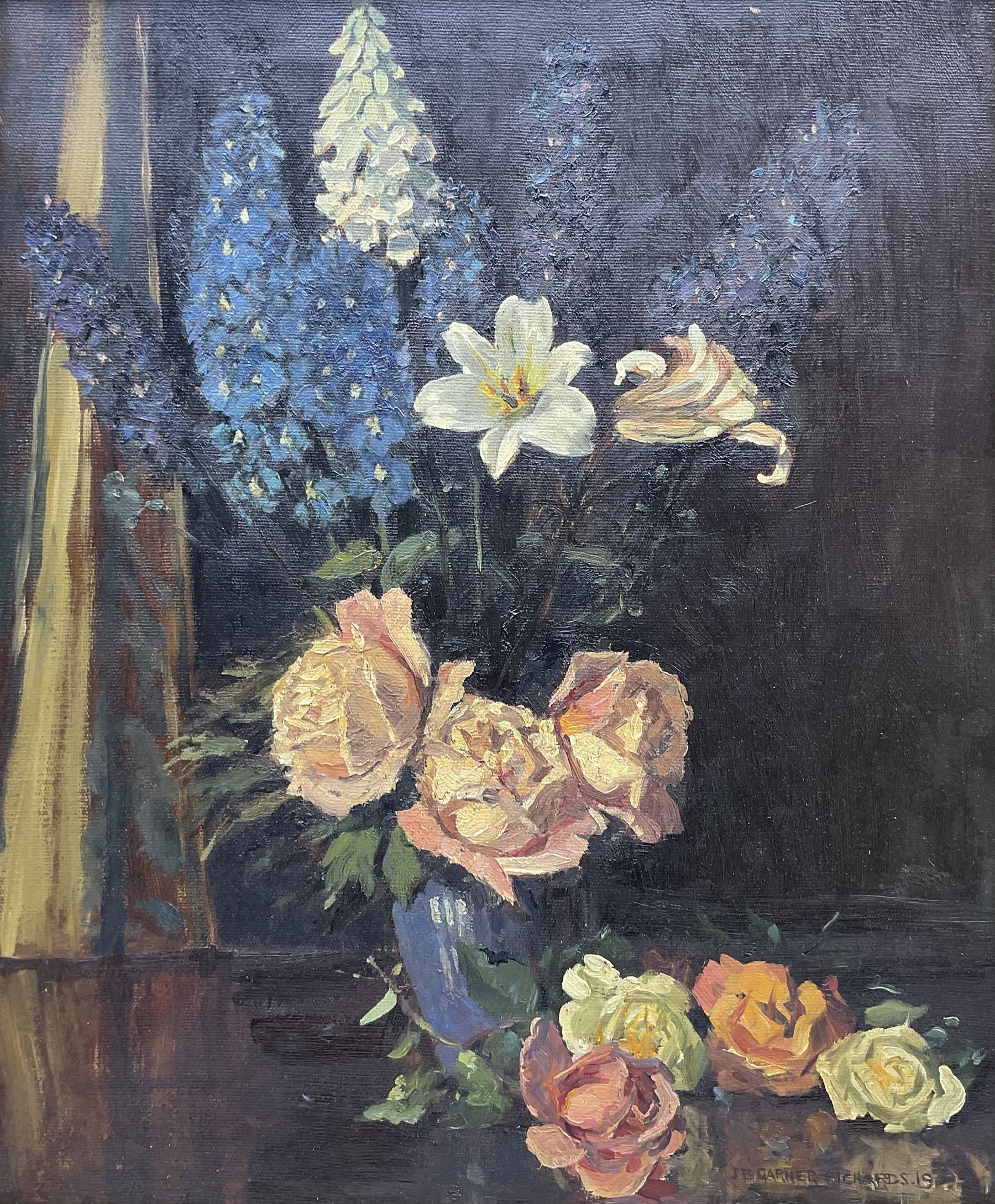 J B Garner Richards (British exh.1928-1939): Still Life of Flowers, oil on canvas signed and dated 1939, 59cm x 49cm