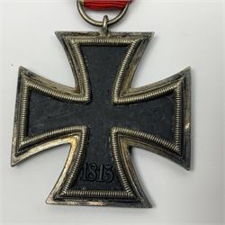 WWII German Iron Cross 2nd Class with ribbon; WWI German Wuerttemberg Medal with ribbon; and Day Badge for 1934 marked Reichsverband Pforzheim32 (3)