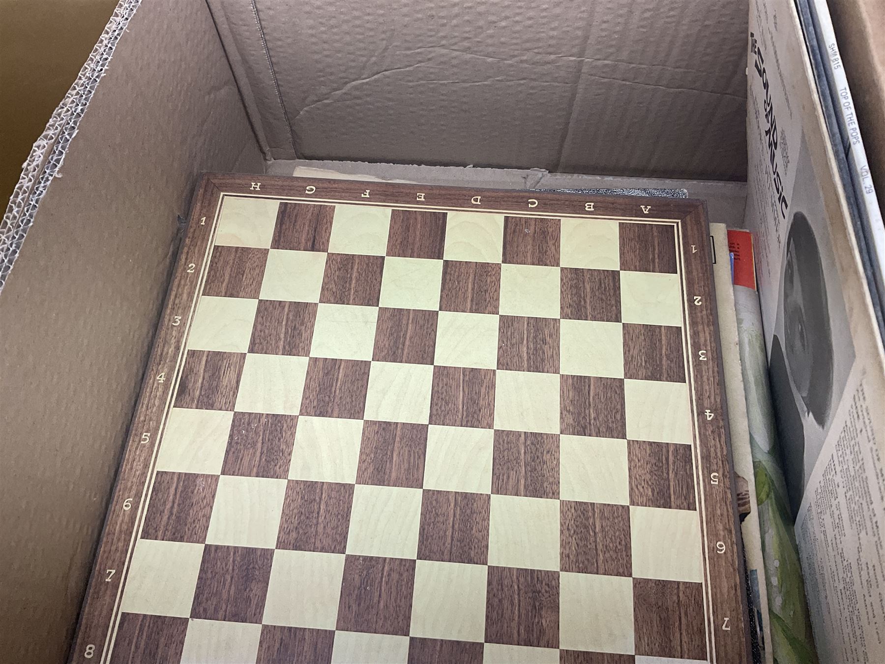 Clear glass demijohn / carboy, four wine bottles with wicker baskets, W T Avery & Co scales, Singer sewing machine, quantity of costume jewellery, trophy stand with silver-plate shields, quantity of vinyl records, stamps etc