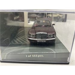 Nine Paul's Model Art 'Minichamps' 1:43 scale die-cast models - six boxed Bentleys and two unboxed Bentleys; and a Bedford estate van (9)