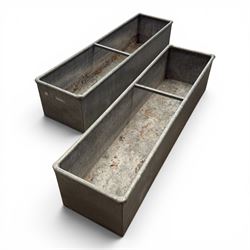 IAE - two galvanised water troughs with taps