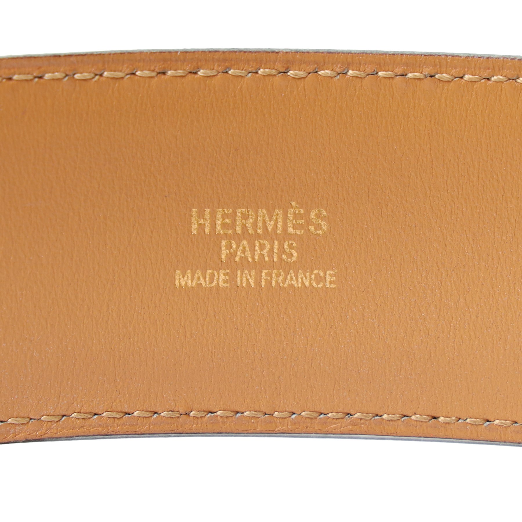Hermès - ‘Collier de Chien 50’ black leather belt, with yellow gold-tone pyramid stud and hardware, size 80, with original box