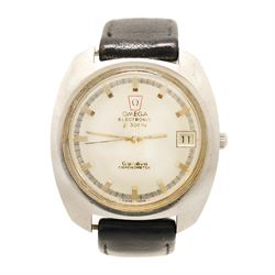 Omega Electronic F300Hz quartz chronometer wristwatch, Ref. 198.030, Cal. 1250, silvered d...