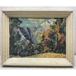 Alfred W Hallett ARCA (British 1914-1986): Impressionist Landscapes, two oils on board signed with initials, dated 1958 verso max 29cm x 44cm (2) 