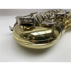 Czechoslovakian Corton tenor saxophone, probably 1970s/80s, serial no.132621; in fitted carrying case with crook and two mouthpieces