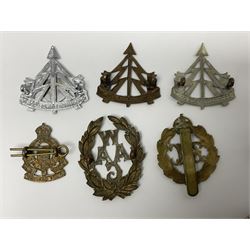 Twenty-seven military metal cap badges including Royal tank Corps, Reconnaissance Corps, Royal Armoured Corps, Royal Corps of Signals, Womens Army Auxiliary Corps, Queen Mary's Army Auxiliary Corps, Auxiliary Territorial Service,  Royal Engineers, REME, Army physical Training Corps etc 