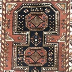 Turkish style beige ground rug, repeating border, 145cm x 104cm