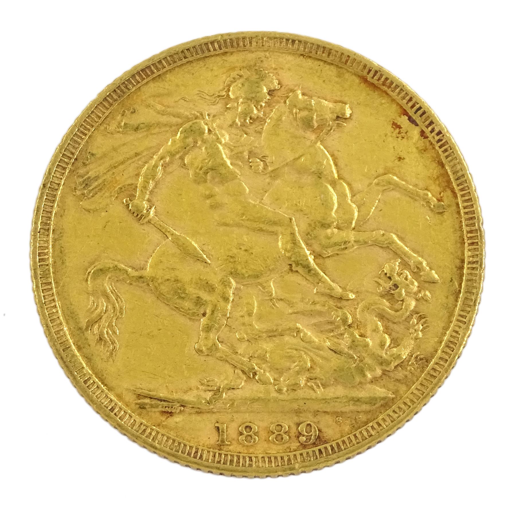 Queen Victoria 1889 gold full sovereign coin