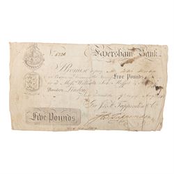 Faversham Bank for J. & F. Tappenden & Co five pound note, August 1812